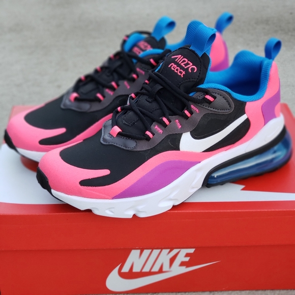 Nike Air Max 270 React White Black Women's Shoes - Picture 5 of 10